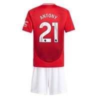 Dětský fotbalový dres Manchester United Antony #21 2024-25 Domácí Krátký Rukáv (+ trenýrky)